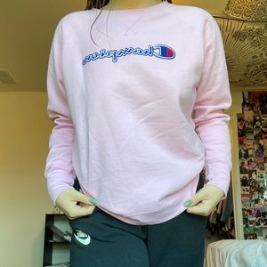 pink champion crewneck